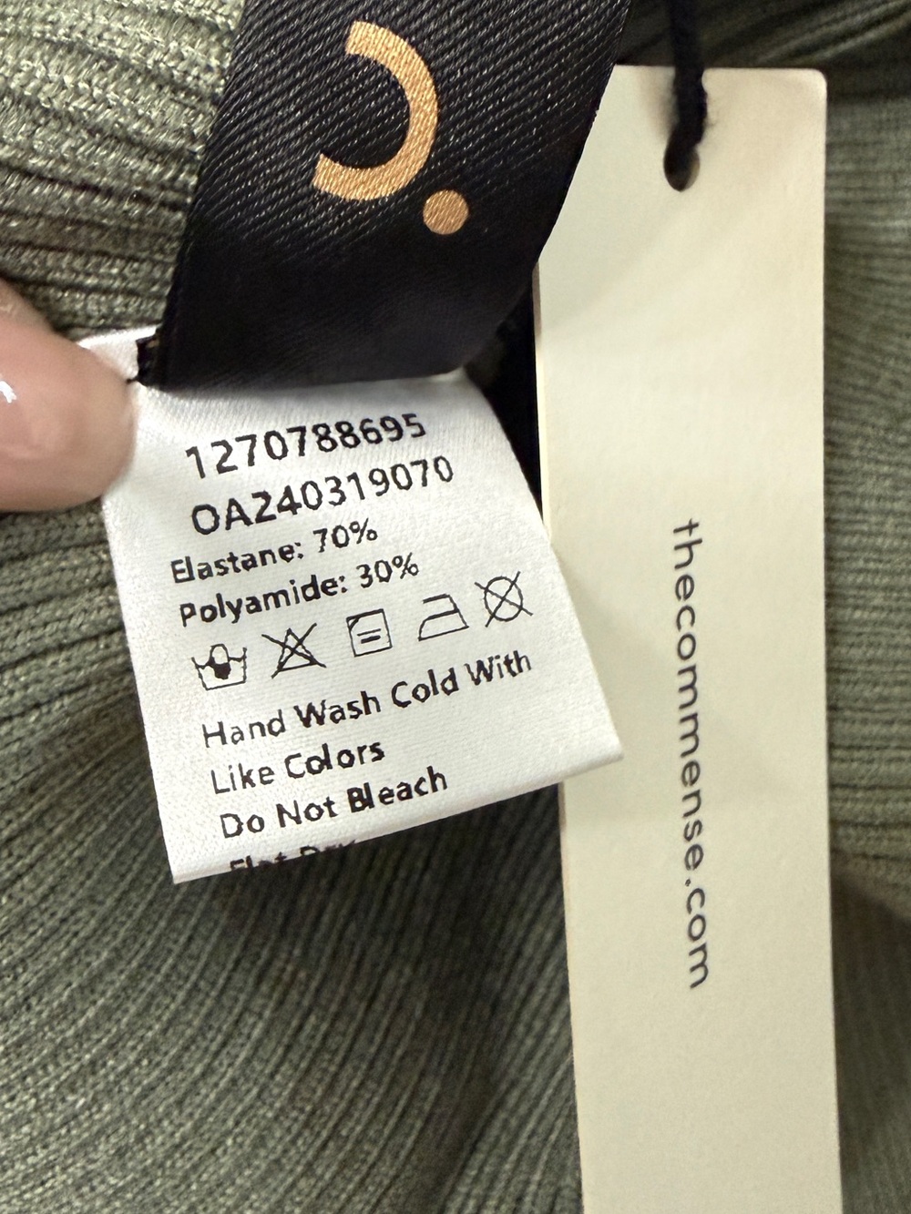 Commense Olive Ribbed Knit Tank Top - Picture 4 of 4